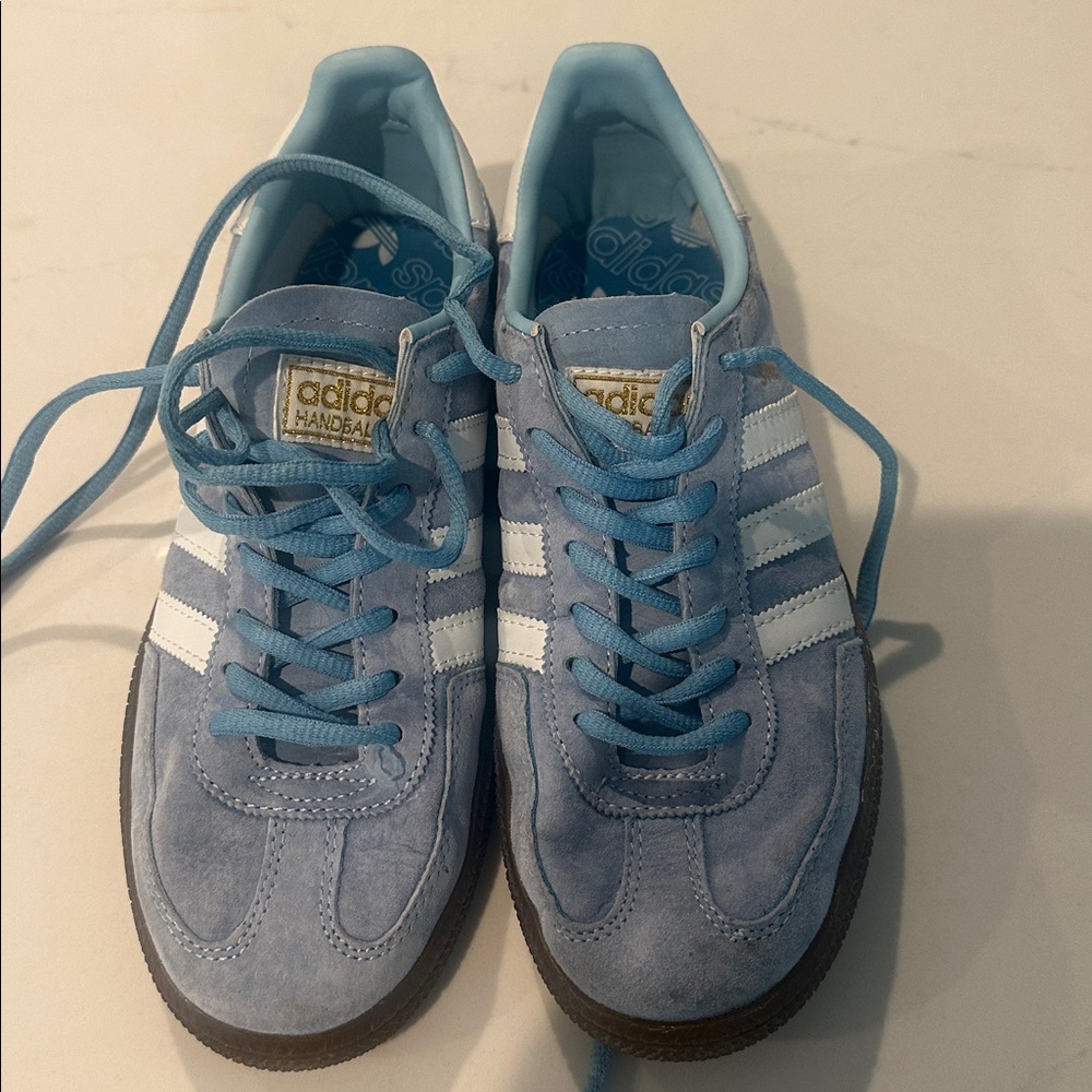 Adidas Light Blue and White Handball Spezial Shoes